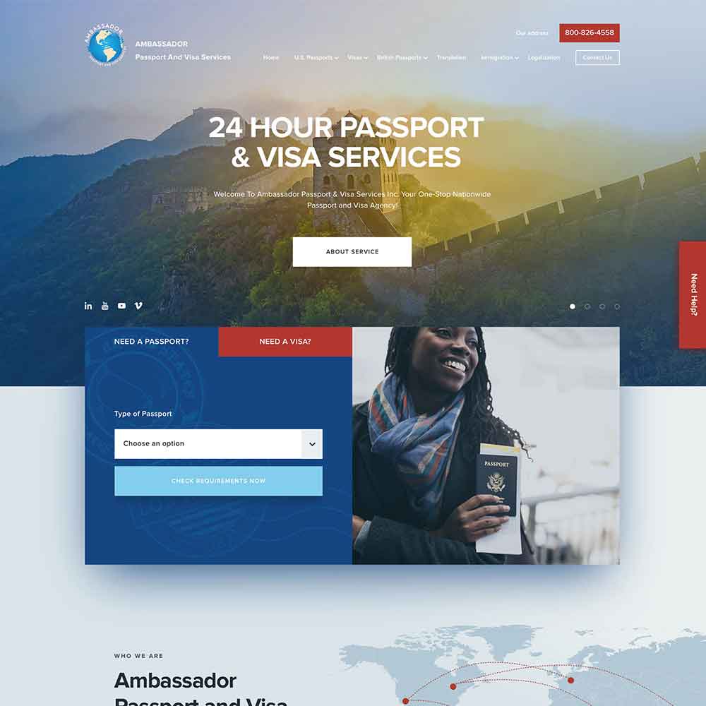 WordPress Website Development for Ambassador